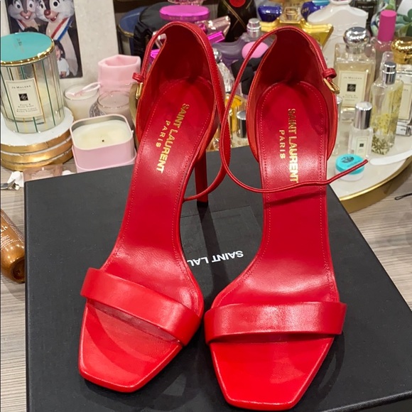 Saint Laurent Shoes - NIB Red Saint Laurent Sandals